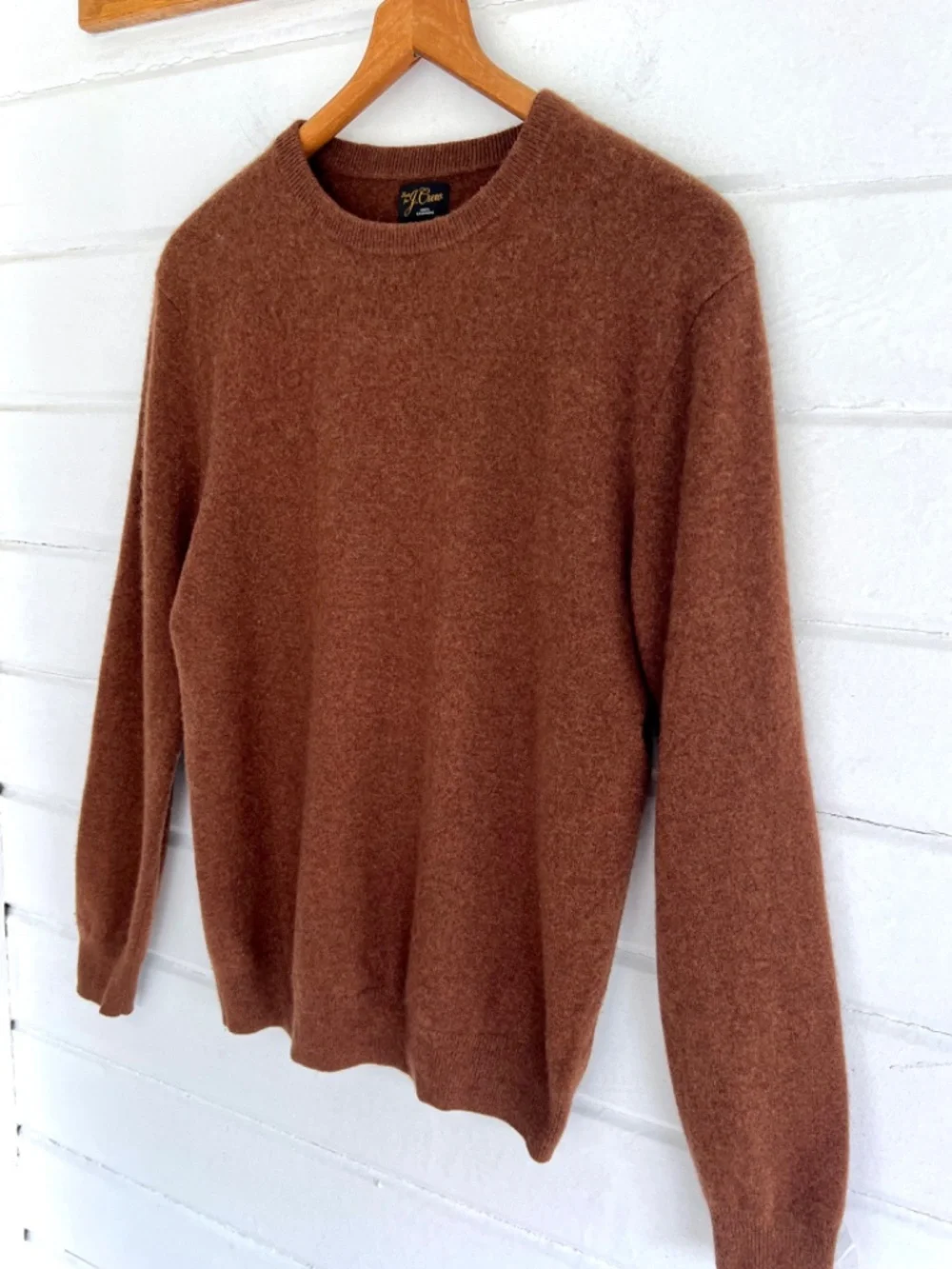 J. CREW 100% Cashmere Crew neck Sweater in Chestnut - M